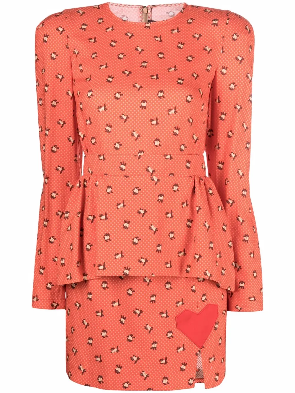 Платье с баской и принтом Ulyana Sergeenko, красный
Платье с баской и принтом Ulyana Sergeenko, красный