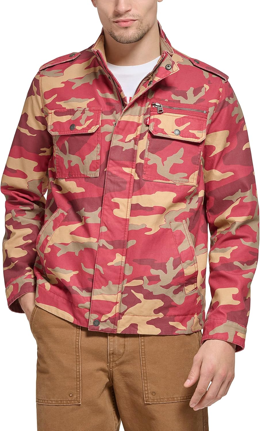 Мужская военная куртка Levi's из стираного хлопка (стандартные размеры, большие и высокие), Khaki Red Camo Unfilled
Мужская военная куртка Levi's из стираного хлопка (стандартные размеры, большие и высокие), Khaki Red Camo Unfilled