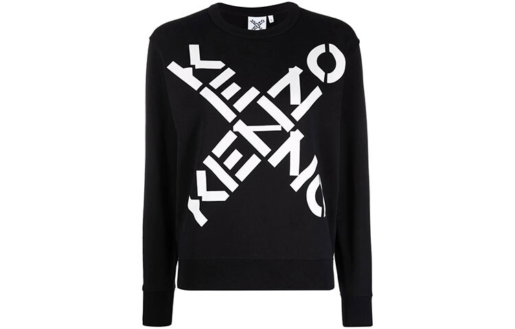 Свитер женский Kenzo с двойным логотипом, черный 
Свитер женский Kenzo с двойным логотипом, черный