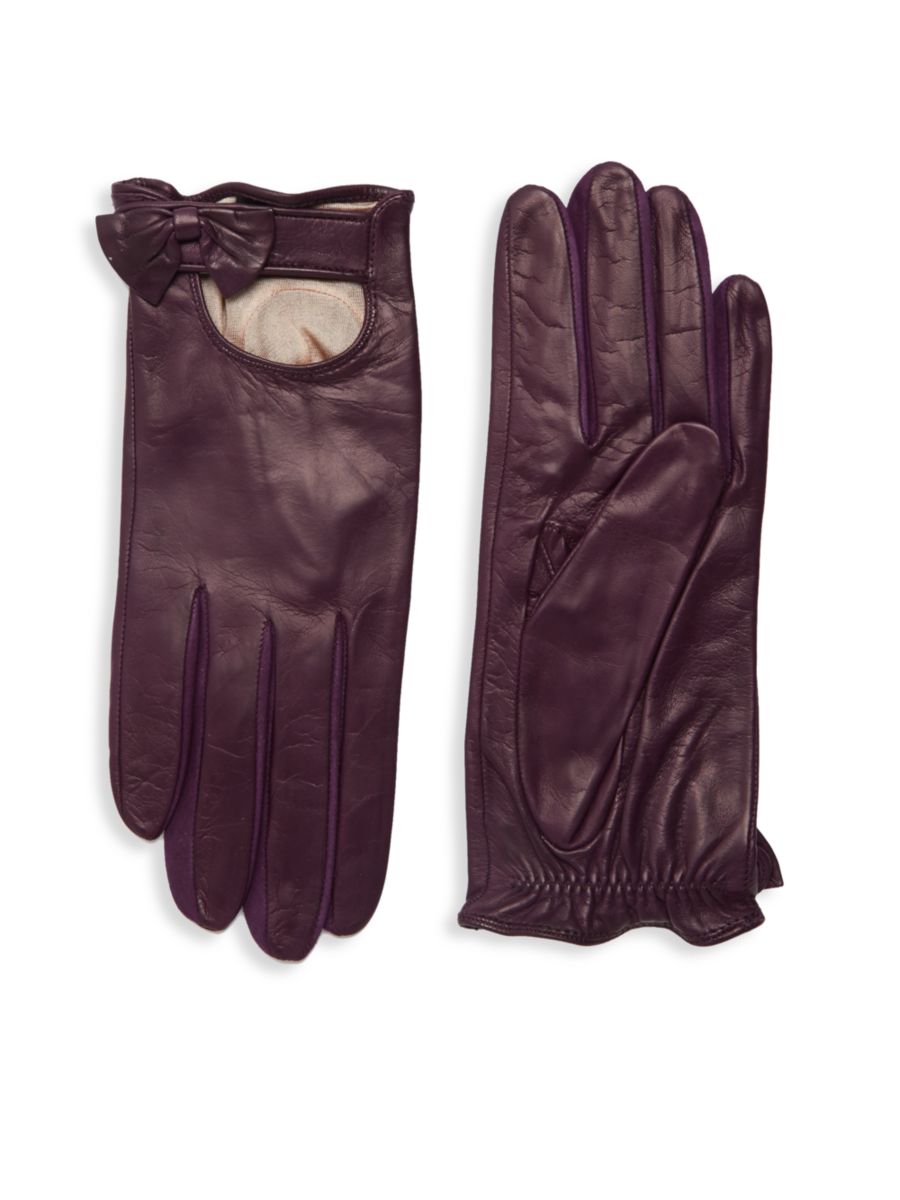 Кожаные перчатки с бантом Portolano, цвет Aubergine
Кожаные перчатки с бантом Portolano, цвет Aubergine