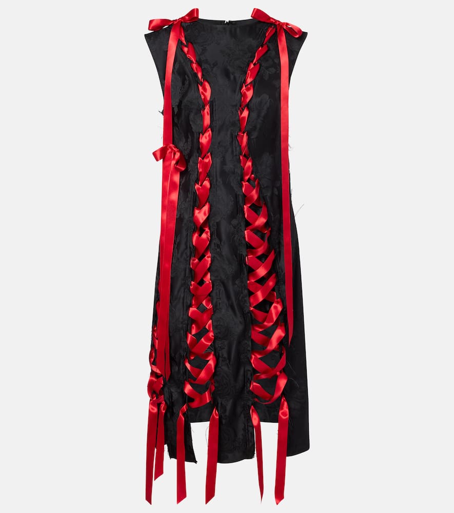 Сатиновая отделка платья миди из парчи Simone Rocha, Black/Red
Сатиновая отделка платья миди из парчи Simone Rocha, Black/Red