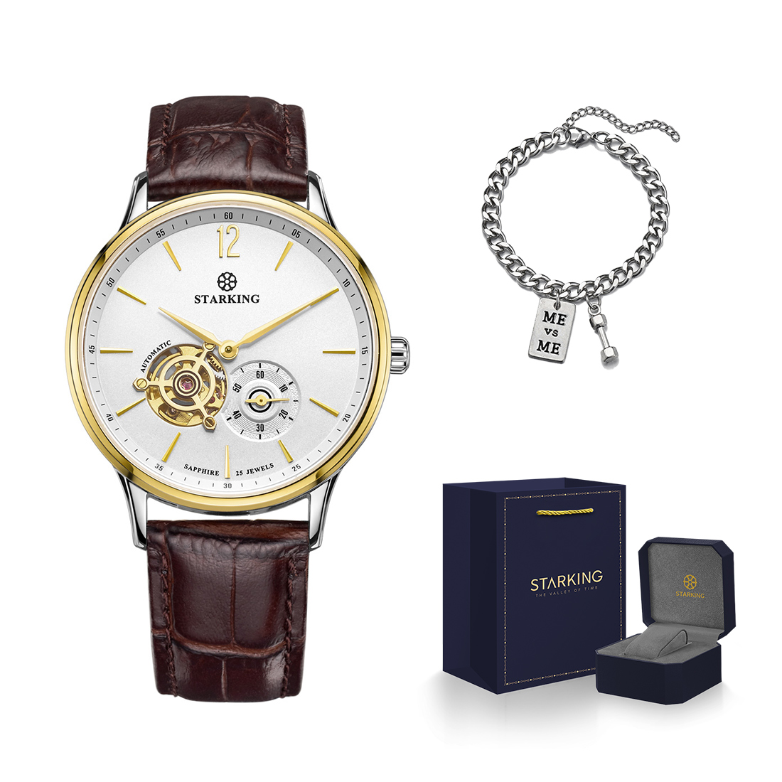 STARKING Часы Automatic Mechanical Movement Stainless Steel Watchband Watch Unisex White Dial 
STARKING Часы Automatic Mechanical Movement Stainless Steel Watchband Watch Unisex White Dial