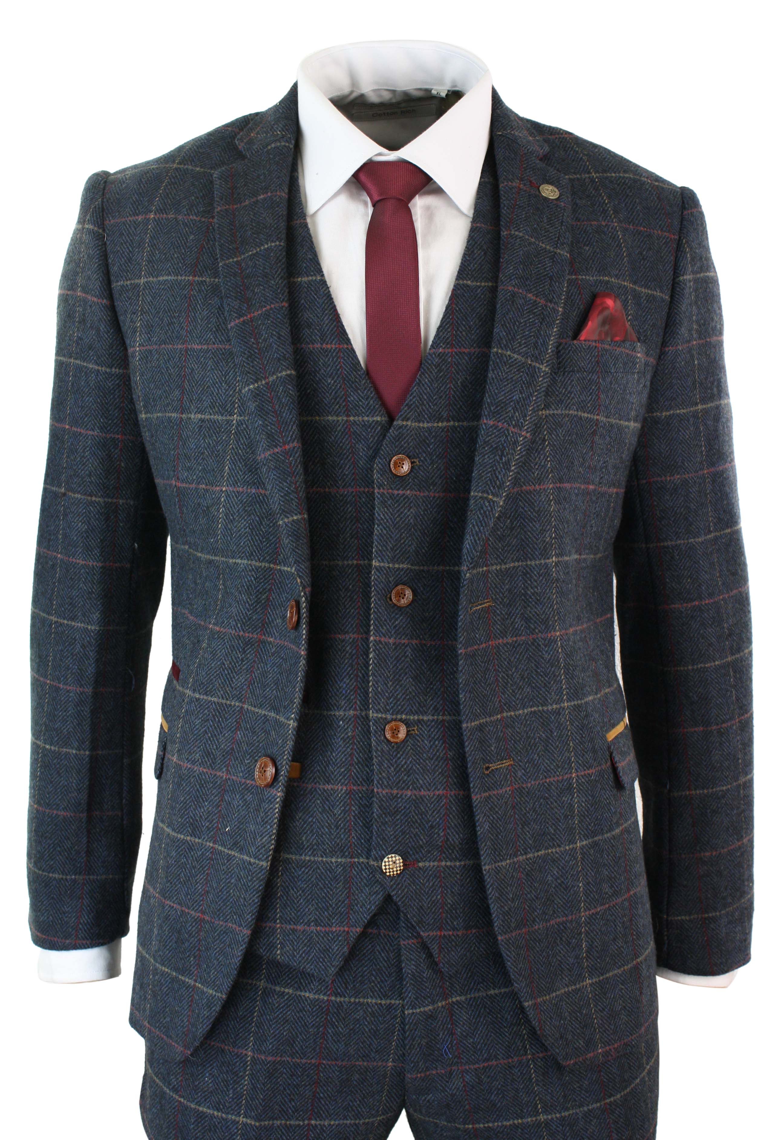 Костюм-тройка в клетку Eton Navy Blue Wine Check Marc Darcy
Костюм-тройка в клетку Eton Navy Blue Wine Check Marc Darcy