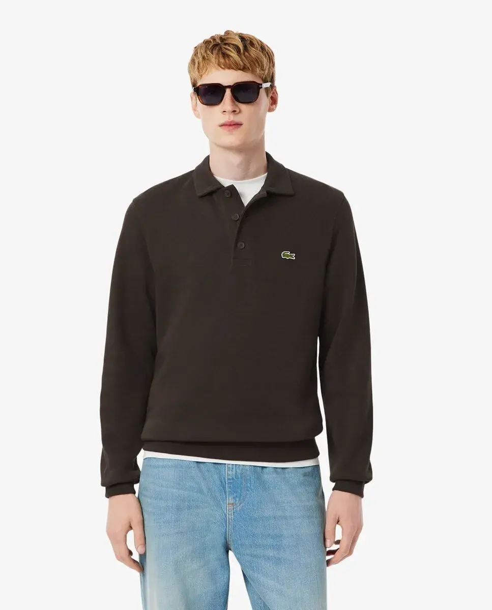 Мужской свитшот с воротником поло из хлопка в рубчик, коричневый Lacoste
Мужской свитшот с воротником поло из хлопка в рубчик, коричневый Lacoste