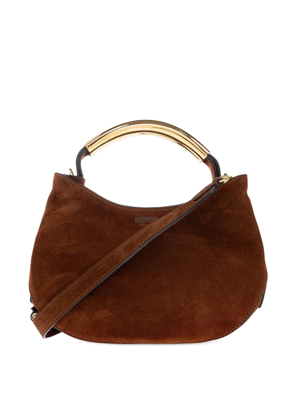 Замшевая сумка-тоут с изогнутой ручкой Moschino, коричневый
Замшевая сумка-тоут с изогнутой ручкой Moschino, коричневый