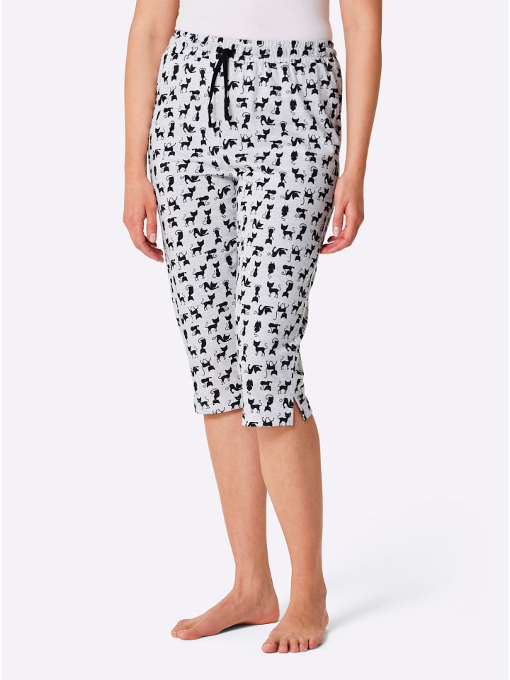 WITT WEIDEN Брюки-капри серого меланжевого цвета с черным принтом
WITT WEIDEN Брюки-капри серого меланжевого цвета с черным принтом