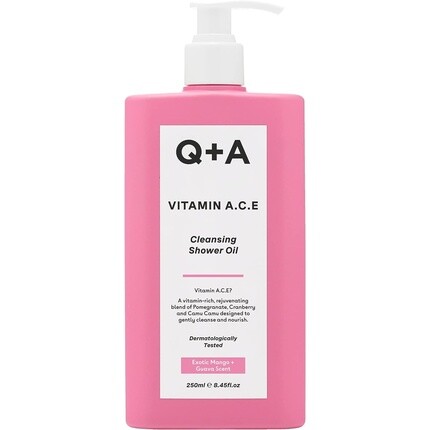 Очищающее масло для душа с витамином ACE для питательного ухода за телом с фруктовыми экстрактами и маслами 250мл, Q+A
Очищающее масло для душа с витамином ACE для питательного ухода за телом с фруктовыми экстрактами и маслами 250мл, Q+A