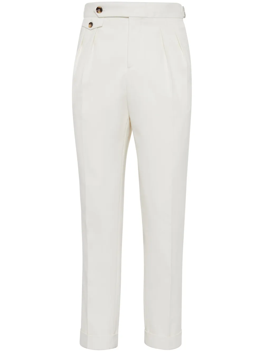 Зауженные брюки со складками Brunello Cucinelli, белый
Зауженные брюки со складками Brunello Cucinelli, белый