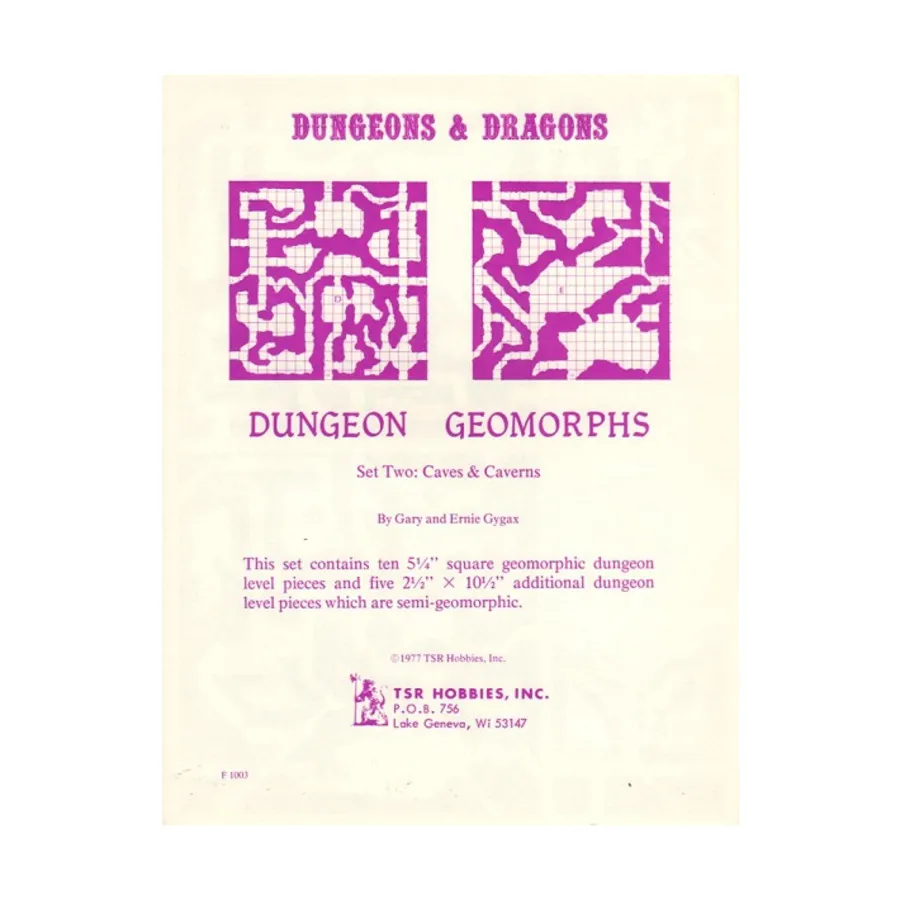Dungeon Geomorphs Set #2 - Caves and Caverns (1st Printing), Basic Dungeons & Dragons (Original Edition) - Sourcebooks & Accessories, мягкая обложка
Dungeon Geomorphs Set #2 - Caves and Caverns (1st Printing), Basic Dungeons & Dragons (Original Edition) - Sourcebooks & Accessories, мягкая обложка