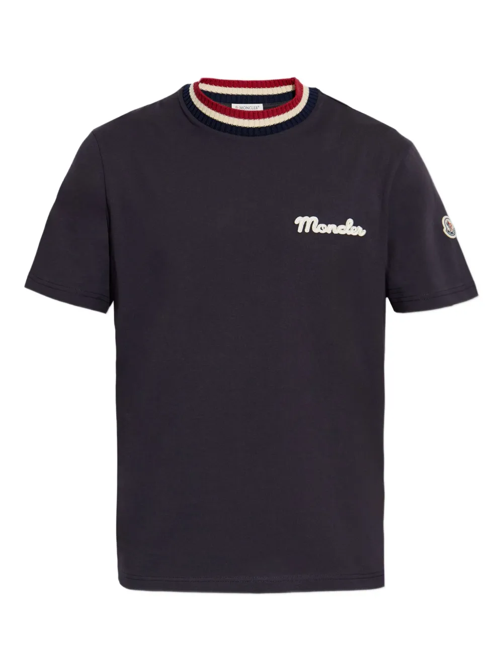 Футболка с отделкой в рубчик и логотипом MONCLER, синий
Футболка с отделкой в рубчик и логотипом MONCLER, синий