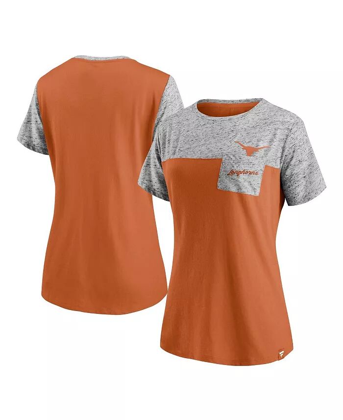 Женская футболка Texas Longhorns цвета Burnt Orange/Heathered Grey с внутренним карманом Fanatics
Женская футболка Texas Longhorns цвета Burnt Orange/Heathered Grey с внутренним карманом Fanatics