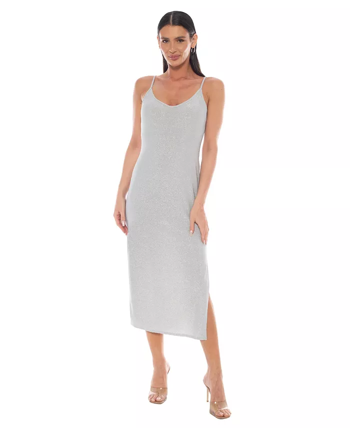 Женское металлизированное платье-макси миланского кроя Bebe, серебряный
Женское металлизированное платье-макси миланского кроя Bebe, серебряный