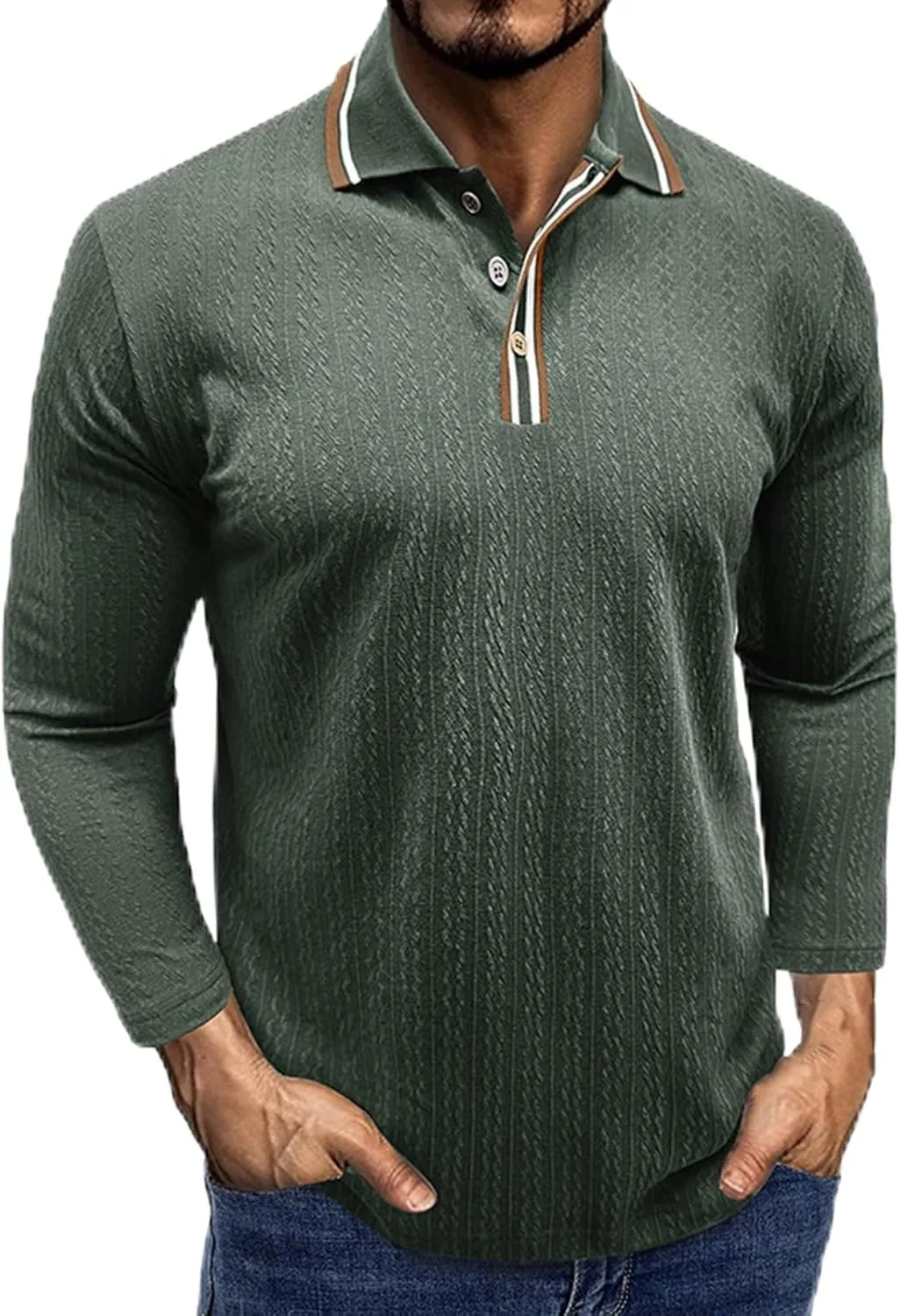 Поло для мужчин Color Block Jacquard с длинным рукавом Slim Fit YSERB
Поло для мужчин Color Block Jacquard с длинным рукавом Slim Fit YSERB