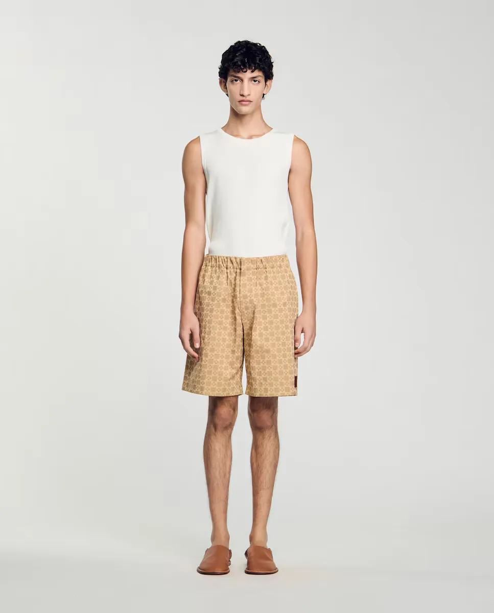 Мужские шорты из жаккарда Square Cross Sandro, бежевый
Мужские шорты из жаккарда Square Cross Sandro, бежевый