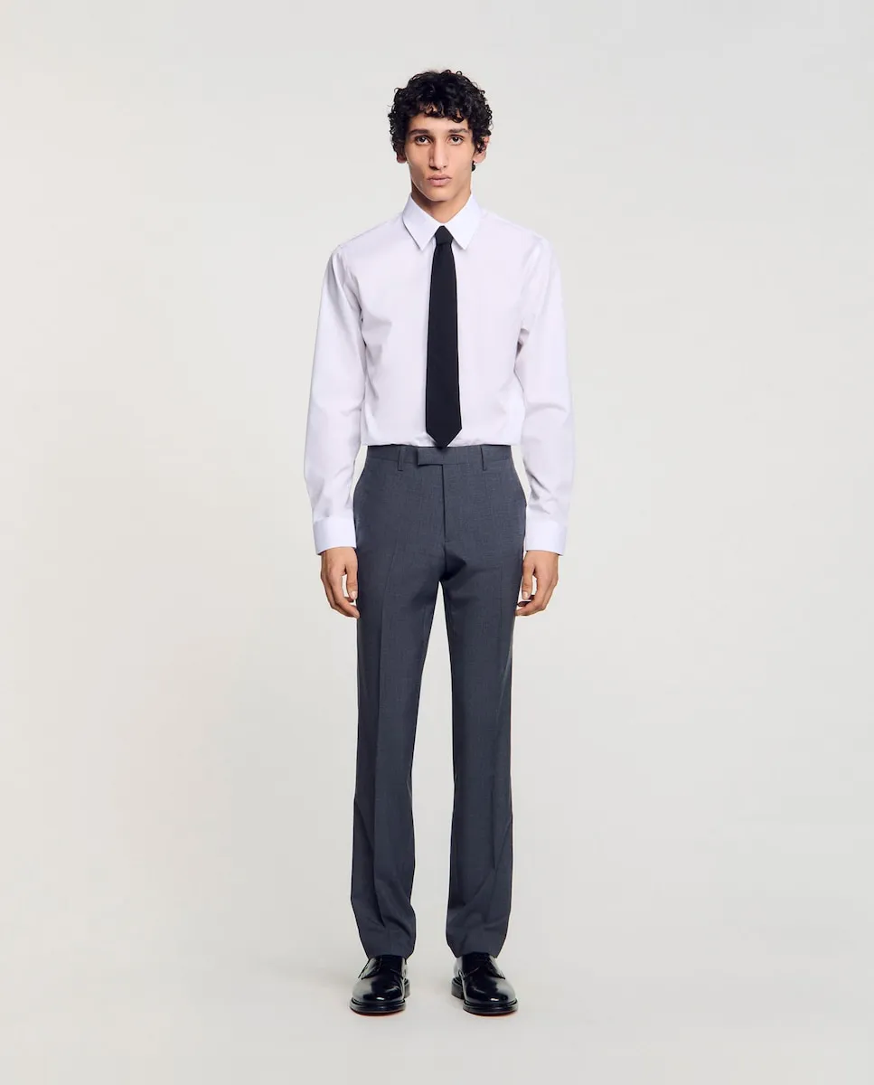 Мужские шерстяные костюмные брюки Sandro, серый
Мужские шерстяные костюмные брюки Sandro, серый