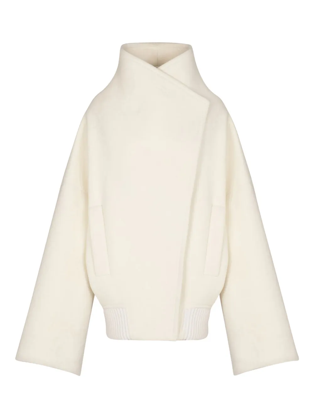 Пальто с высоким воротником и широкими рукавами Balmain, белый
Пальто с высоким воротником и широкими рукавами Balmain, белый