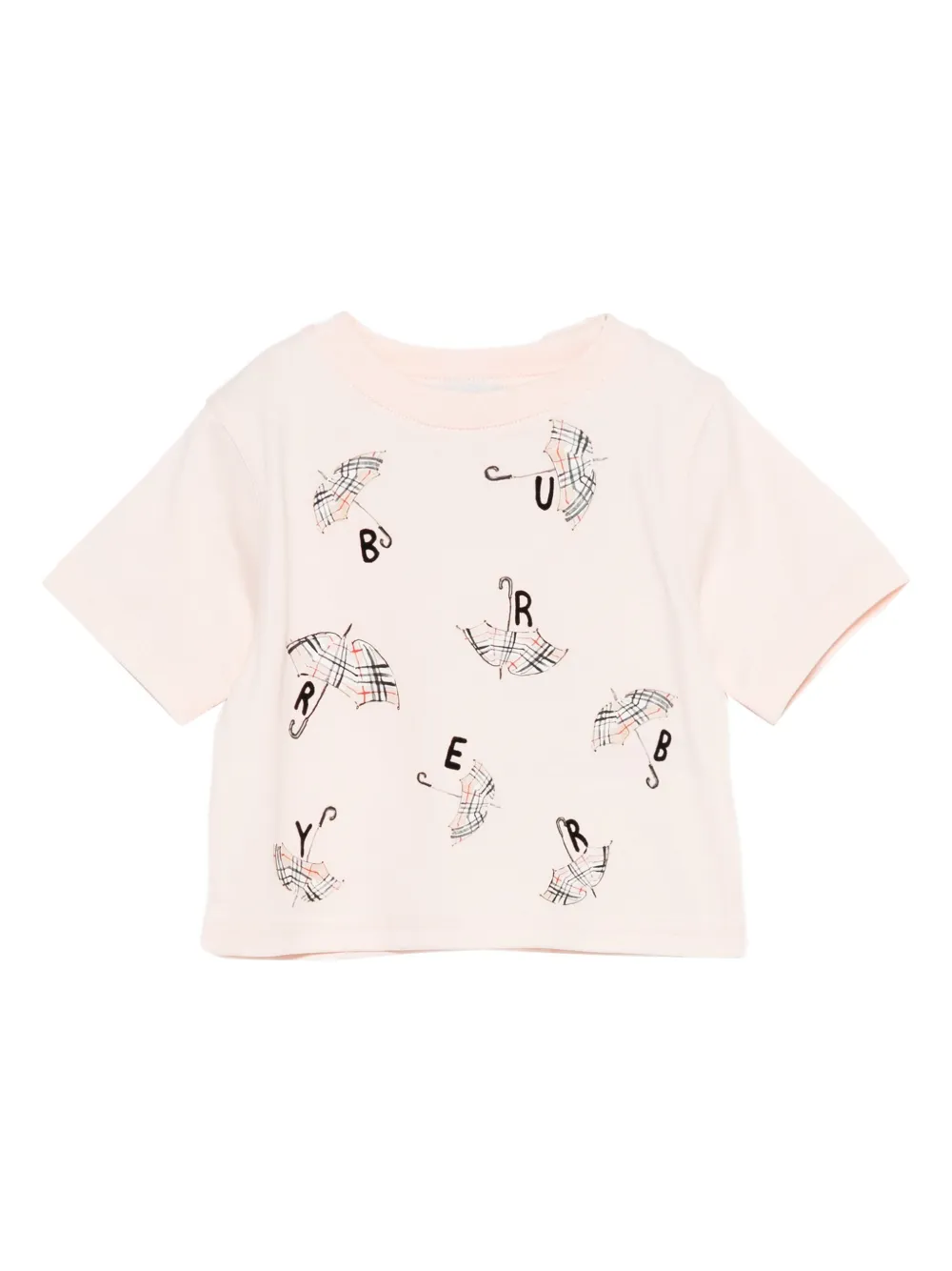 Хлопковый топ с принтом зонтика BURBERRY KIDS, розовый 
Хлопковый топ с принтом зонтика BURBERRY KIDS, розовый