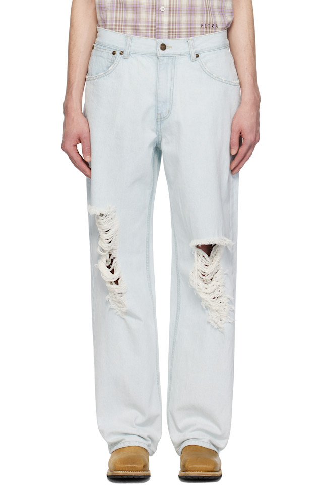 Расслабленные рваные джинсы After Pray, индиго
Расслабленные рваные джинсы After Pray, индиго