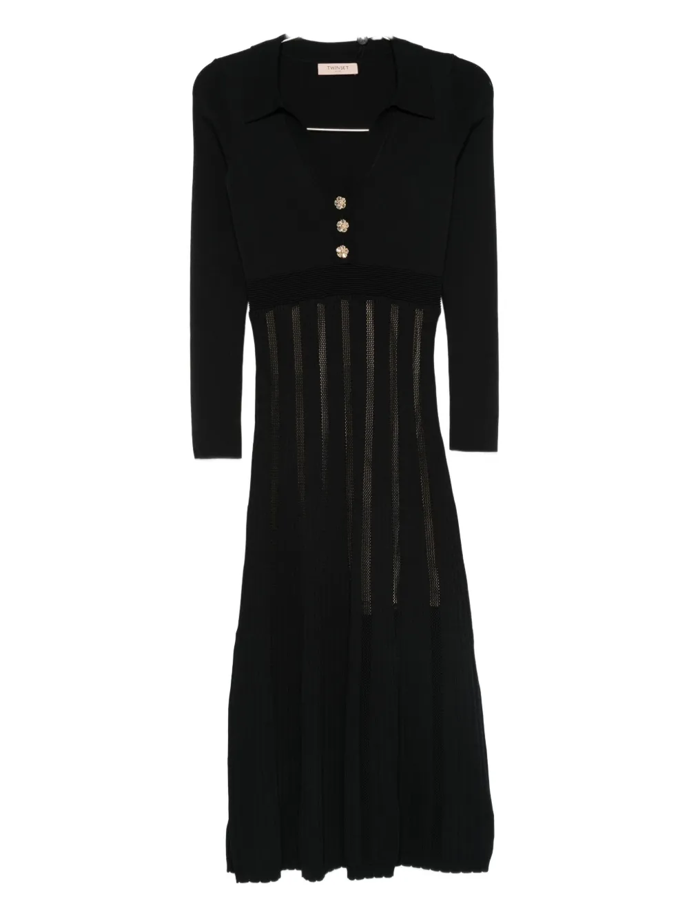 Платье миди с плиссировкой и пуговицами TWINSET, черный
Платье миди с плиссировкой и пуговицами TWINSET, черный