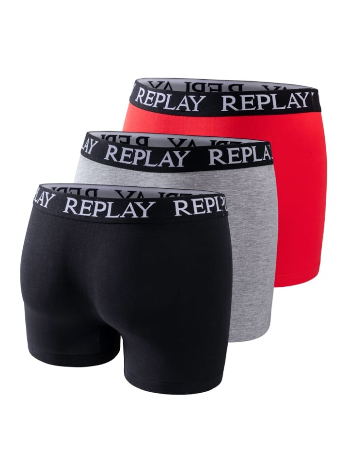 Боксеры Replay Trunk Style 01/C Basic Cuff Logo im 3er Pack, цвет black grey red
Боксеры Replay Trunk Style 01/C Basic Cuff Logo im 3er Pack, цвет black grey red