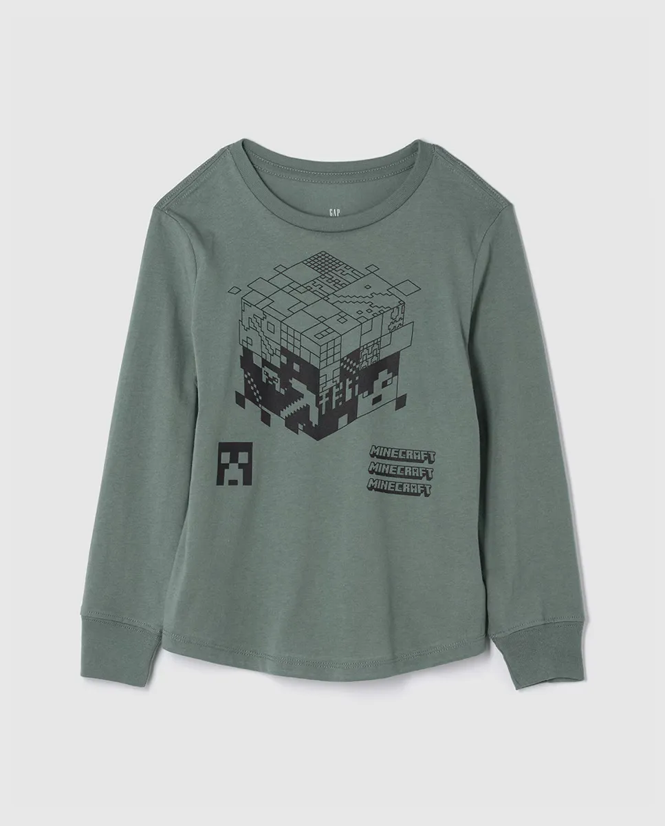 Футболка для мальчика с длинными рукавами и рисунками Minecraft спереди Gap, зеленый
Футболка для мальчика с длинными рукавами и рисунками Minecraft спереди Gap, зеленый
