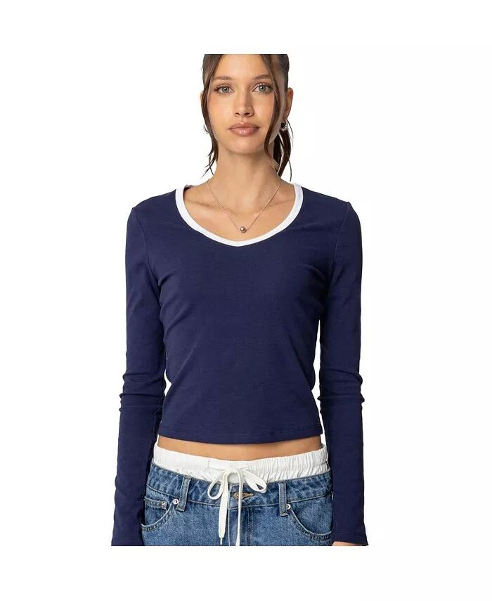 Женская контрастная футболка с V-образным вырезом и длинным рукавом Edikted, синий
Женская контрастная футболка с V-образным вырезом и длинным рукавом Edikted, синий