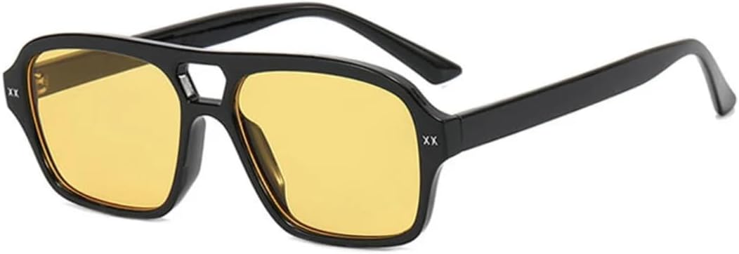 Классические винтажные солнцезащитные очки с двойной перемычкой для женщин и мужчин, ретро-стиль, модные очки для вождения, путешествий, защита от УФ-излучения UV400 VVTWSSW, Black Yellow
Классические винтажные солнцезащитные очки с двойной перемычкой для женщин и мужчин, ретро-стиль, модные очки для вождения, путешествий, защита от УФ-излучения UV400 VVTWSSW, Black Yellow