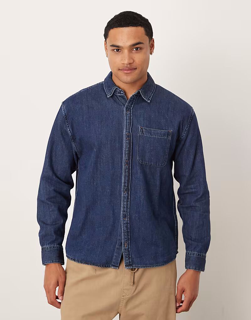 Джинсовая рубашка с длинными рукавами темно-синего цвета Abercrombie & Fitch
Джинсовая рубашка с длинными рукавами темно-синего цвета Abercrombie & Fitch