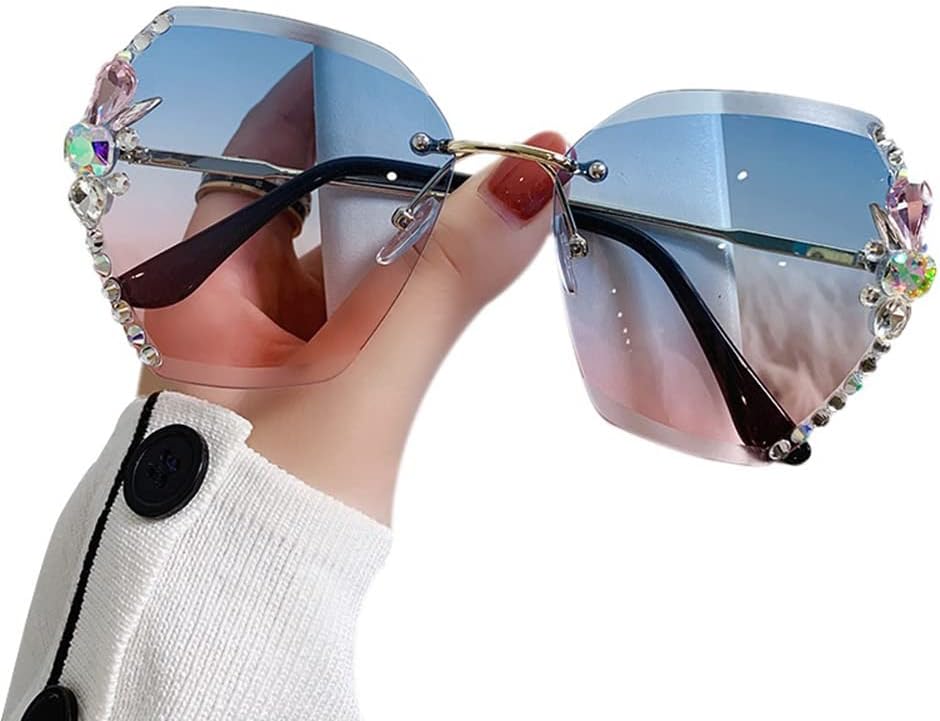 Женские солнцезащитные очки без оправы с бриллиантами, многоугольные солнцезащитные очки с защитой от УФ-излучения, большие солнцезащитные очки с градиентными бриллиантами MSIOAE, Blue
Женские солнцезащитные очки без оправы с бриллиантами, многоугольные солнцезащитные очки с защитой от УФ-излучения, большие солнцезащитные очки с градиентными бриллиантами MSIOAE, Blue