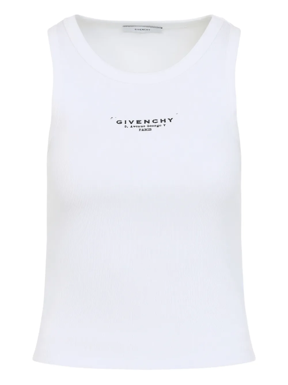 Топ в рубчик с логотипом Givenchy, белый
Топ в рубчик с логотипом Givenchy, белый