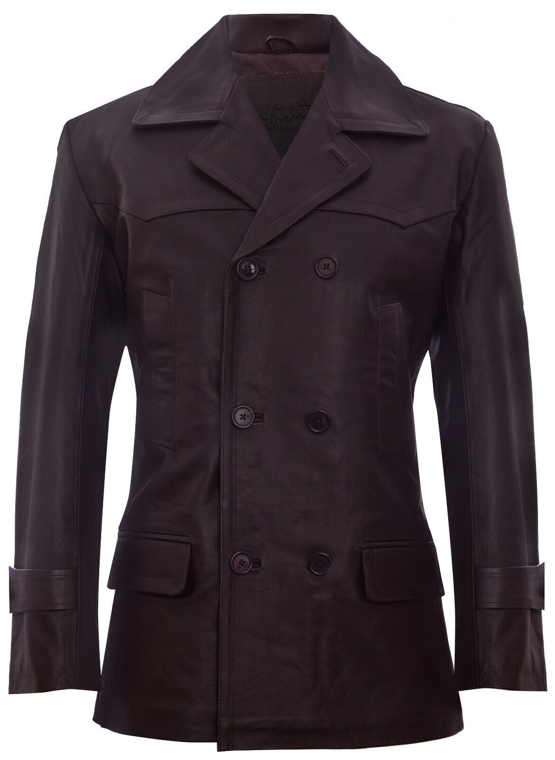 Кожаная куртка Infinity Leather с лацканами, коричневый