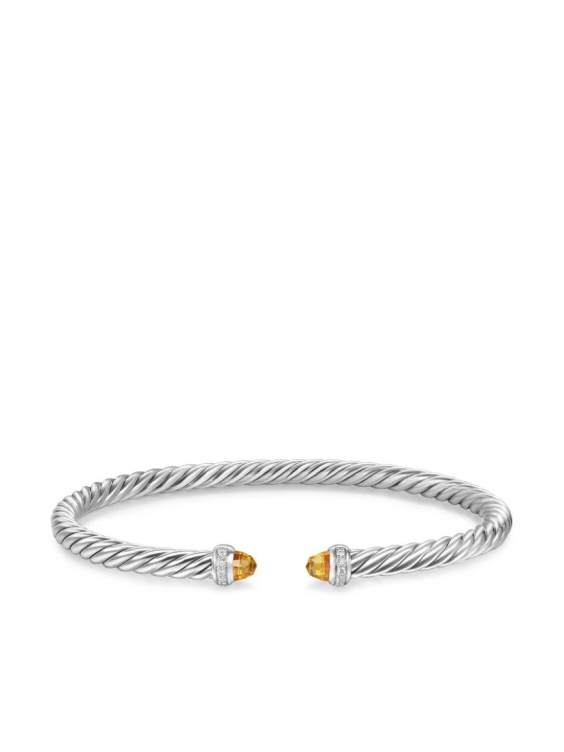 Браслет Cablespira из стерлингового серебра с цитрином и бриллиантами David Yurman, серебряный 
Браслет Cablespira из стерлингового серебра с цитрином и бриллиантами David Yurman, серебряный