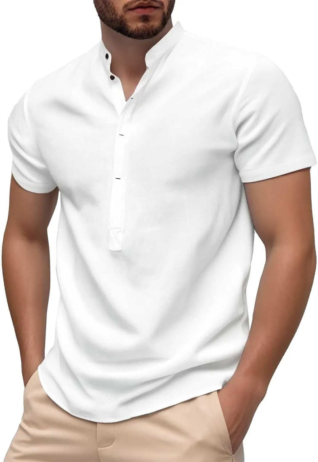 Мужская модная однотонная футболка с коротким рукавом для работы и отдыха
Мужская модная однотонная футболка с коротким рукавом для работы и отдыха