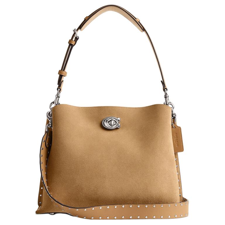 Сумка через плечо Willow из замши с отделкой из телячьей кожи, большая женская сумка Peanut COACH
Сумка через плечо Willow из замши с отделкой из телячьей кожи, большая женская сумка Peanut COACH