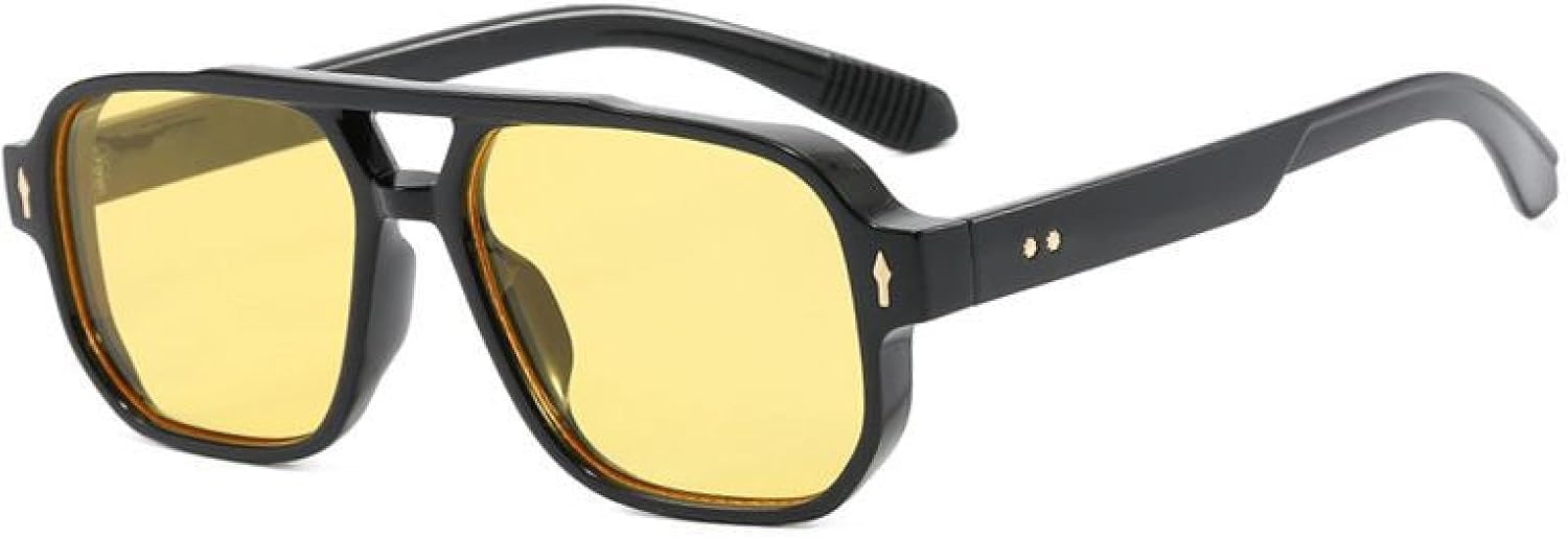 Роскошные солнцезащитные очки в крупной оправе для женщин и мужчин, в винтажном стиле панк с заклепками, популярные для активного отдыха, с защитой от УФ-излучения UV400 TYUVIVO, Black Yellow
Роскошные солнцезащитные очки в крупной оправе для женщин и мужчин, в винтажном стиле панк с заклепками, популярные для активного отдыха, с защитой от УФ-излучения UV400 TYUVIVO, Black Yellow