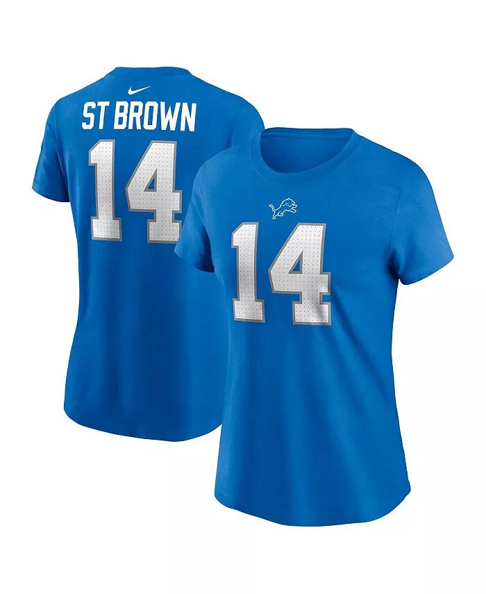 Женская футболка Amon-Ra St. Brown Blue Detroit Lions с именем и номером игрока Nike
Женская футболка Amon-Ra St. Brown Blue Detroit Lions с именем и номером игрока Nike