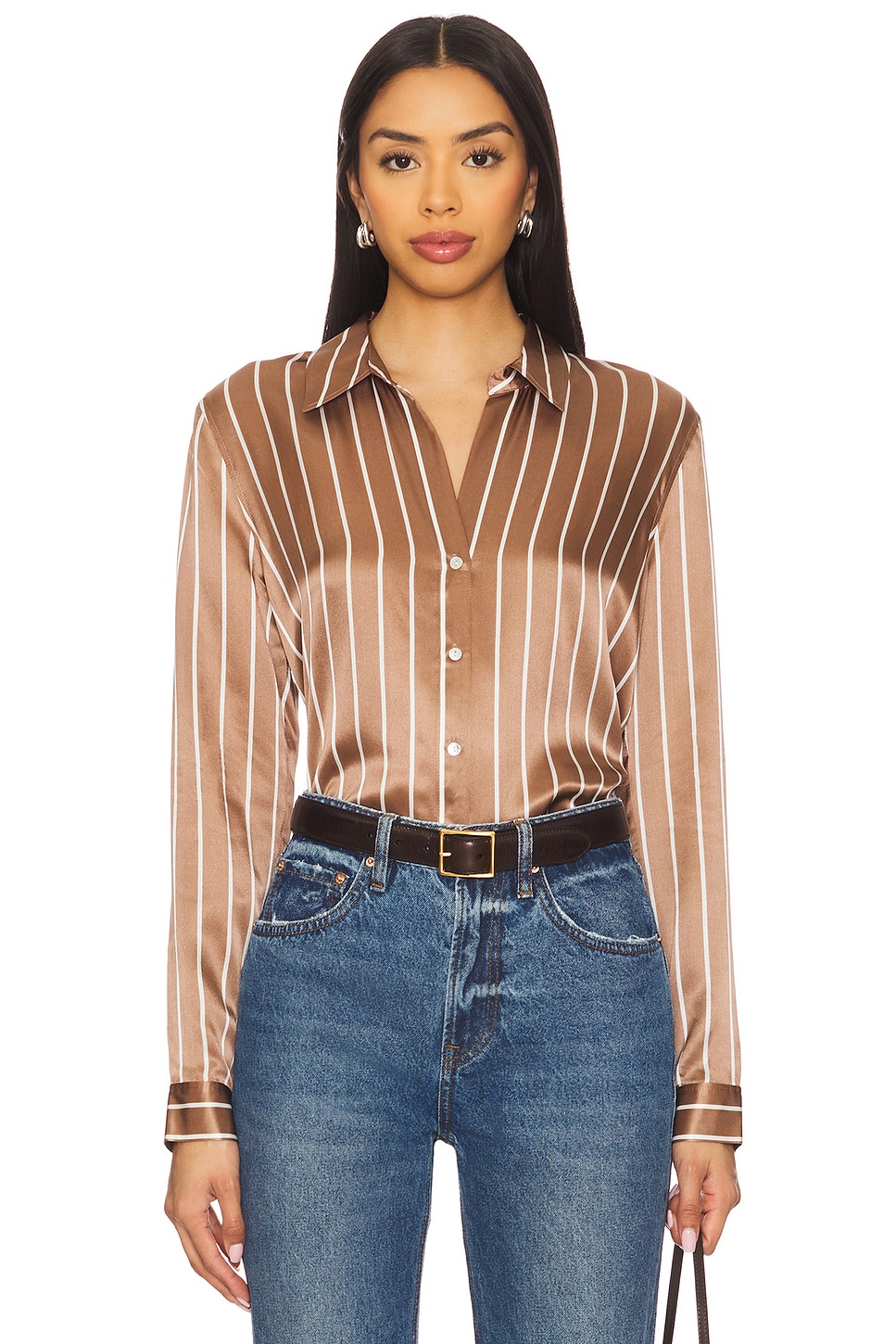 Блуза Tyler L'Agence, chocolate malt & ecru stripe
Блуза Tyler L'Agence, chocolate malt & ecru stripe