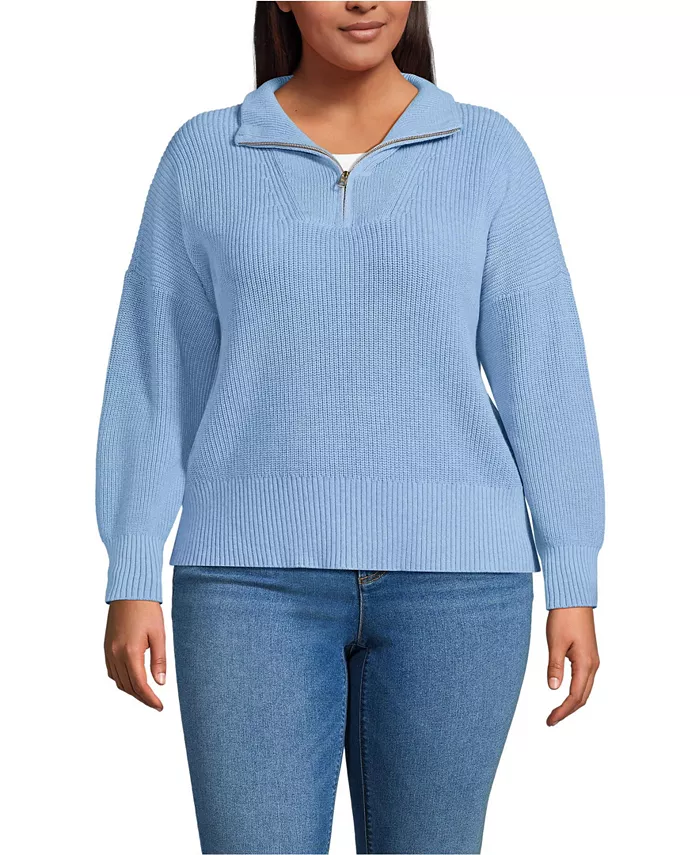 Плюс сайз свитер Drifter Shaker Wedge с четвертью молнией Lands' End, синий
Плюс сайз свитер Drifter Shaker Wedge с четвертью молнией Lands' End, синий