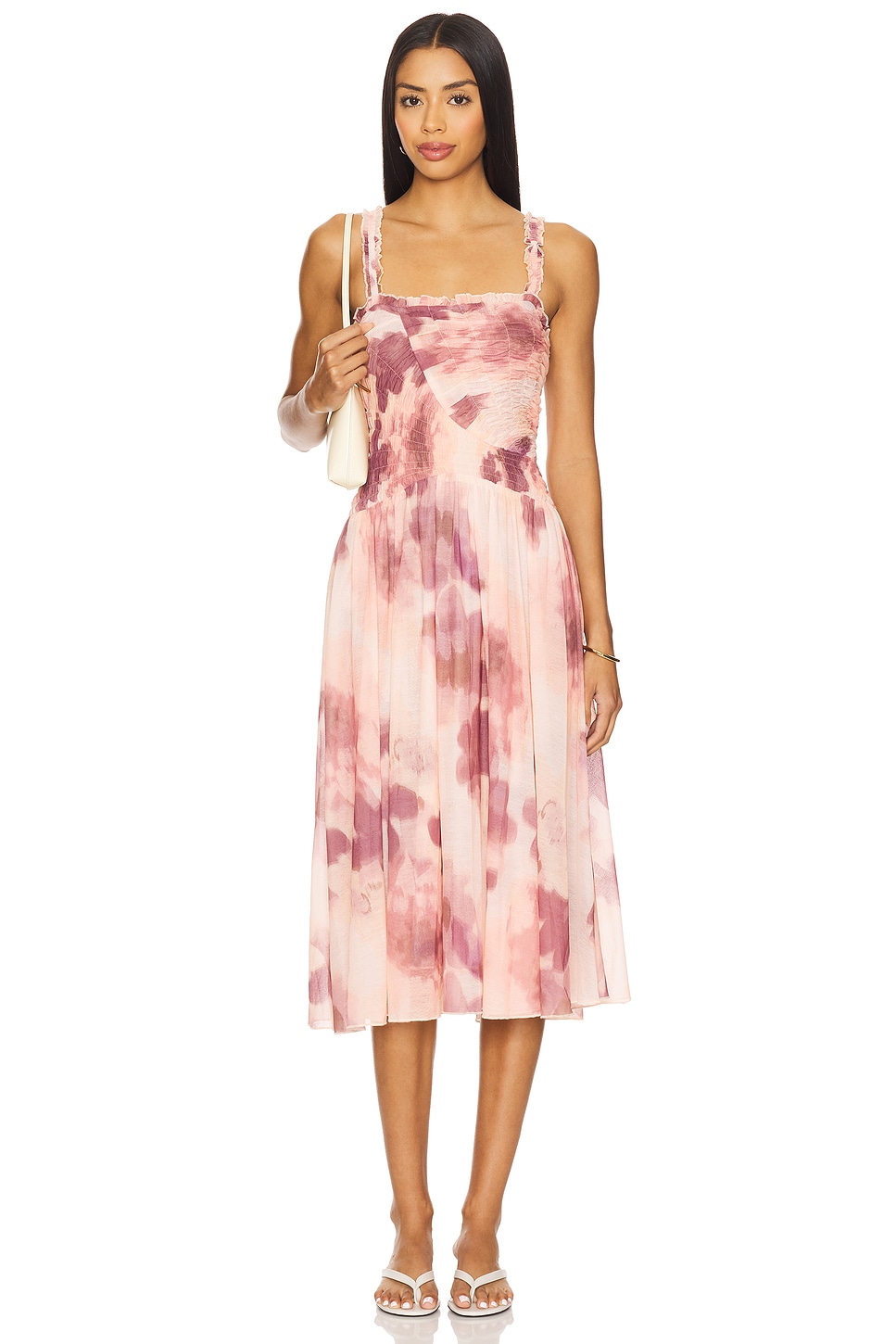 Платье миди Free People смокированное X revolve tessa, soft combo 
Платье миди Free People смокированное X revolve tessa, soft combo