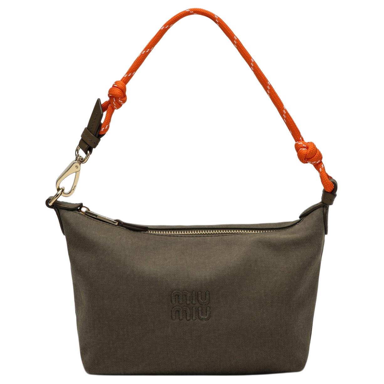 MIU MIU Текстильная сумка через плечо женская мохово-зеленая 
MIU MIU Текстильная сумка через плечо женская мохово-зеленая