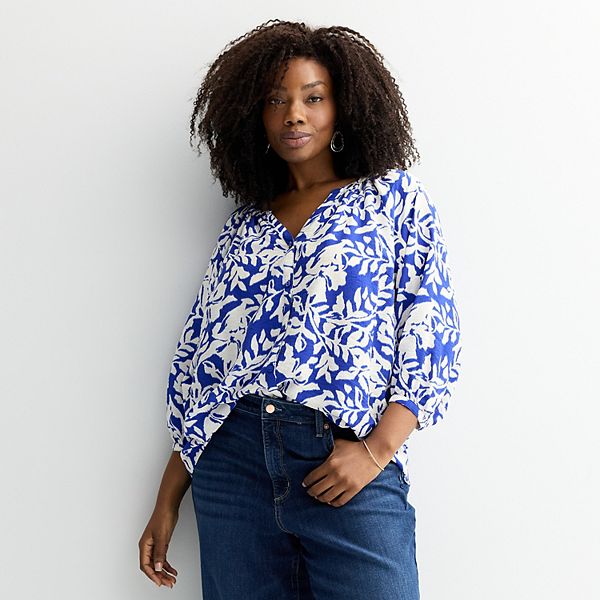 Крестьянский топ на пуговицах Plus size Sonoma Goods For Life, Blue Ikat Floral
Крестьянский топ на пуговицах Plus size Sonoma Goods For Life, Blue Ikat Floral