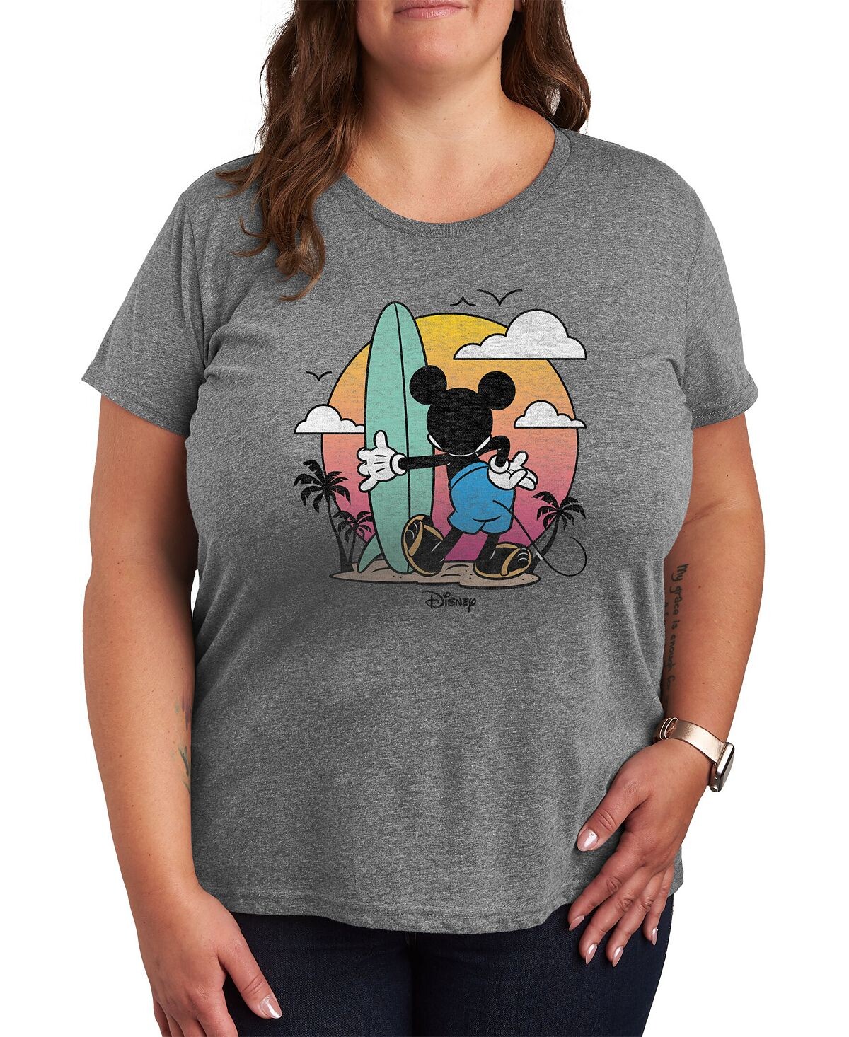 Модная футболка больших размеров с рисунком Микки Мауса Air Waves, серый
Модная футболка больших размеров с рисунком Микки Мауса Air Waves, серый