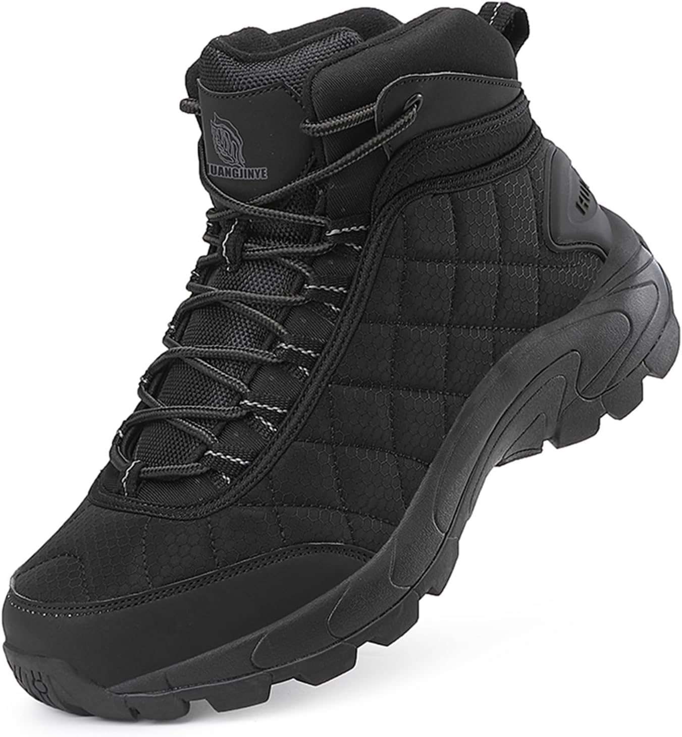 Мужские водонепроницаемые ботинки из замши средней высоты с шнуровкой, текстурированные, легкие, с округлым носком, на плоской подошве, для пеших прогулок на открытом воздухе, походов, тренировок, охоты и туристических походов Tengfeifly, черный
Мужские водонепроницаемые ботинки из замши средней высоты с шнуровкой, текстурированные, легкие, с округлым носком, на плоской подошве, для пеших прогулок на открытом воздухе, походов, тренировок, охоты и туристических походов Tengfeifly, черный