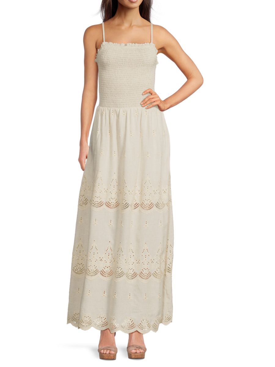 Платье макси с присборенным лифом и люверсами Walter Baker, бежевый
Платье макси с присборенным лифом и люверсами Walter Baker, бежевый