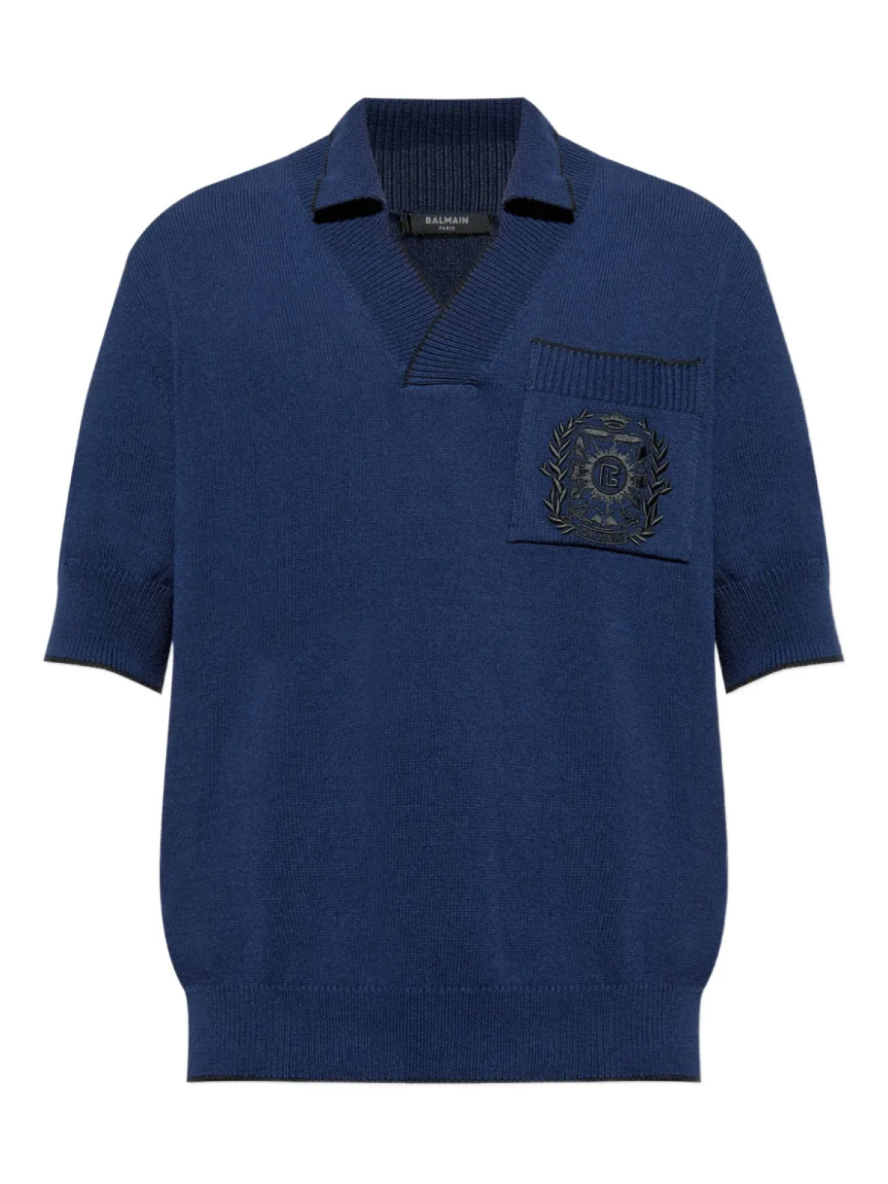 Футболка с воротником-поло Balmain, синий 
Футболка с воротником-поло Balmain, синий
