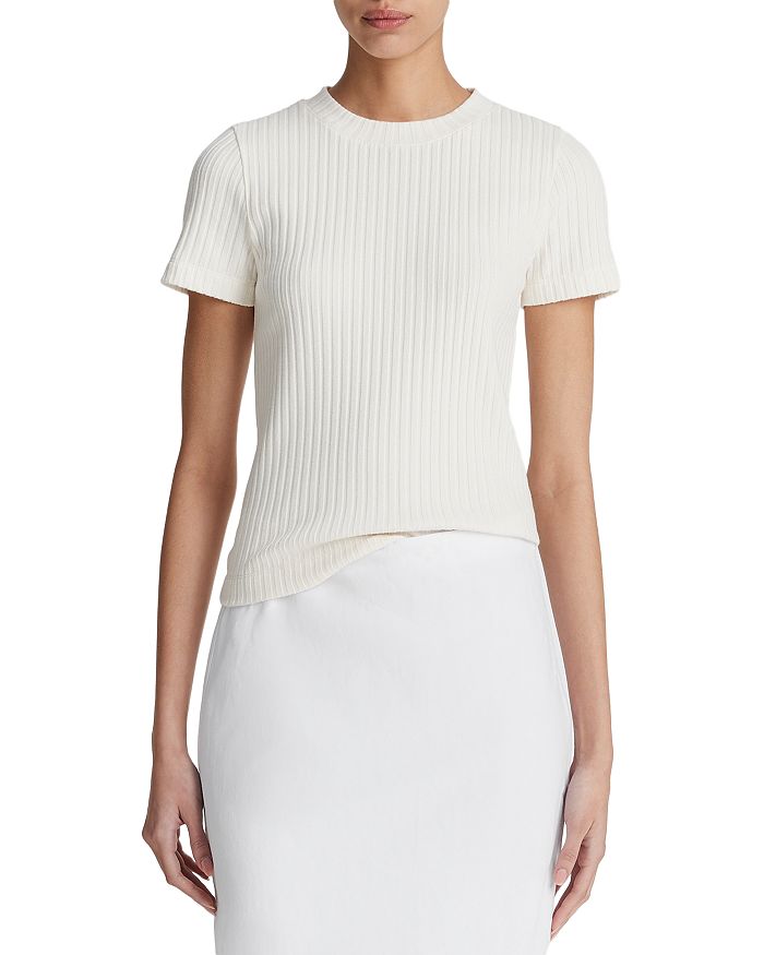 Ребристая футболка с круглым вырезом Vince, слоновая кость/кремовый
Ребристая футболка с круглым вырезом Vince, слоновая кость/кремовый