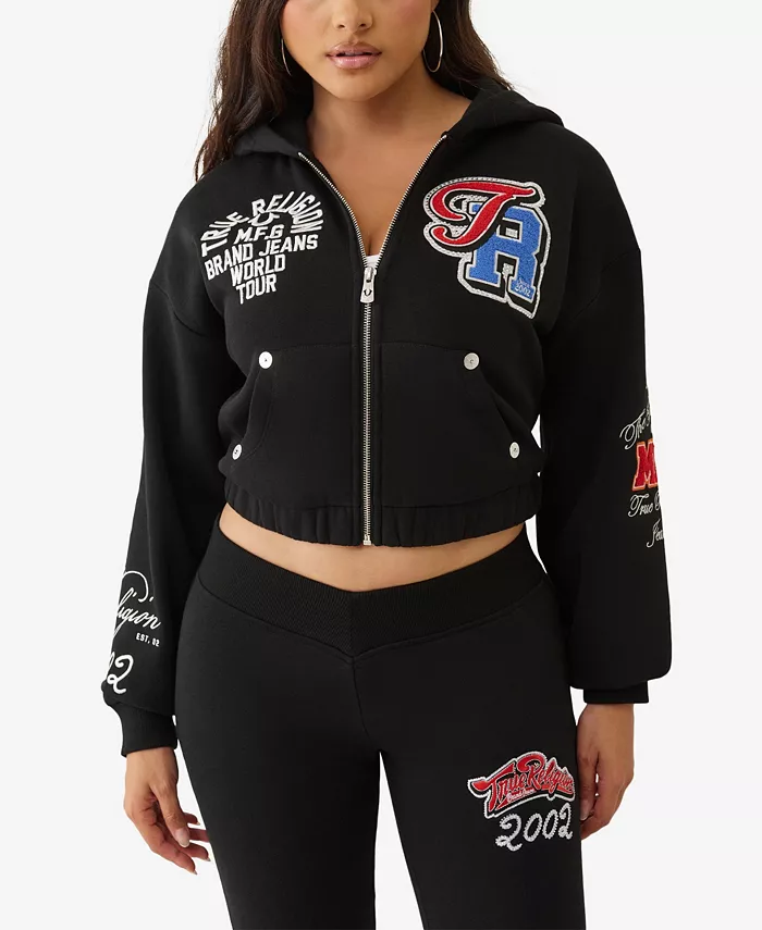 Женская толстовка с капюшоном на молнии с кристаллами True Religion, черный
Женская толстовка с капюшоном на молнии с кристаллами True Religion, черный