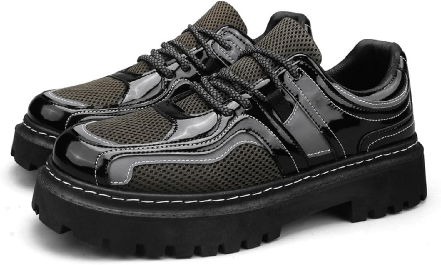 Мужские кроссовки-оксфорды на шнуровке с современной массивной подошвой, верх из дышащей сетки и кожи, противоскользящая подошва для городской повседневной носки и ежедневных поездок Kelibasi, черный/зеленый
Мужские кроссовки-оксфорды на шнуровке с современной массивной подошвой, верх из дышащей сетки и кожи, противоскользящая подошва для городской повседневной носки и ежедневных поездок Kelibasi, черный/зеленый