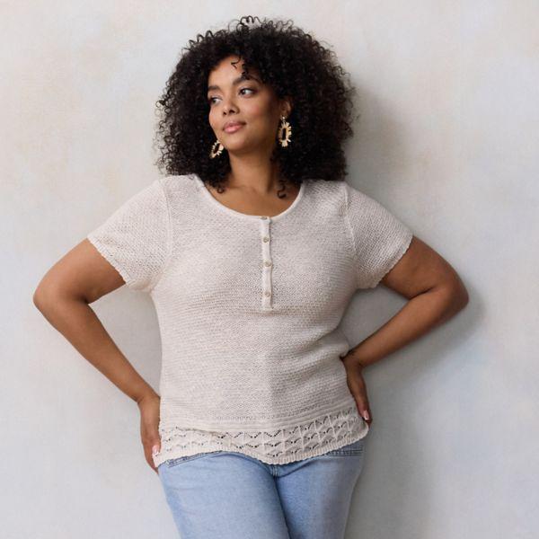 Футболка-свитер хенли большого размера с короткими рукавами Lc Lauren Conrad, цвет fusilli
Футболка-свитер хенли большого размера с короткими рукавами Lc Lauren Conrad, цвет fusilli