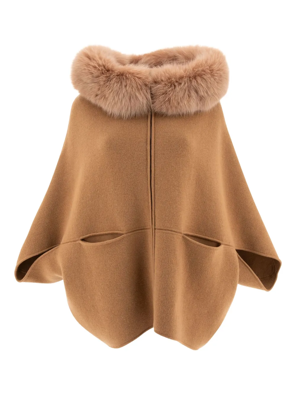 Пончо с капюшоном и отделкой из лисьего меха GIOVI, нейтральный
Пончо с капюшоном и отделкой из лисьего меха GIOVI, нейтральный